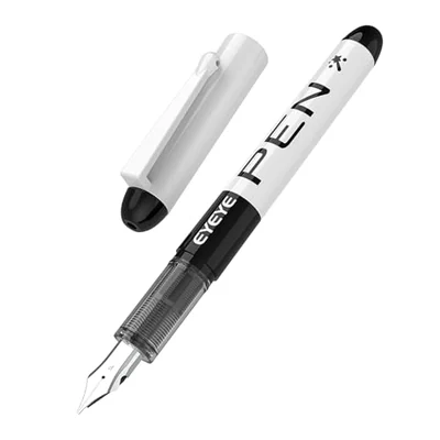 White-barrel fountain pens, 8 assorted colors, view 2