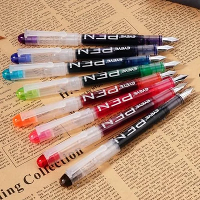 Clear-barrel fountain pens, 8 assorted colors, view 3